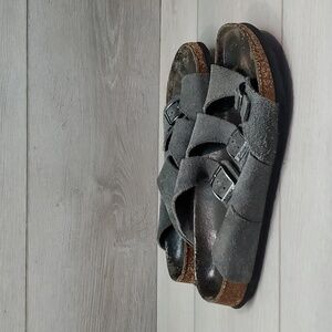 Birkenstock Betula Womens 3 Straps Suede Sandals Flats shoes sz 39/8